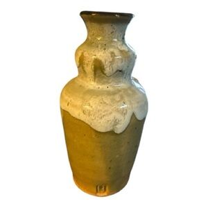 Pottery Vase stamped, handmade